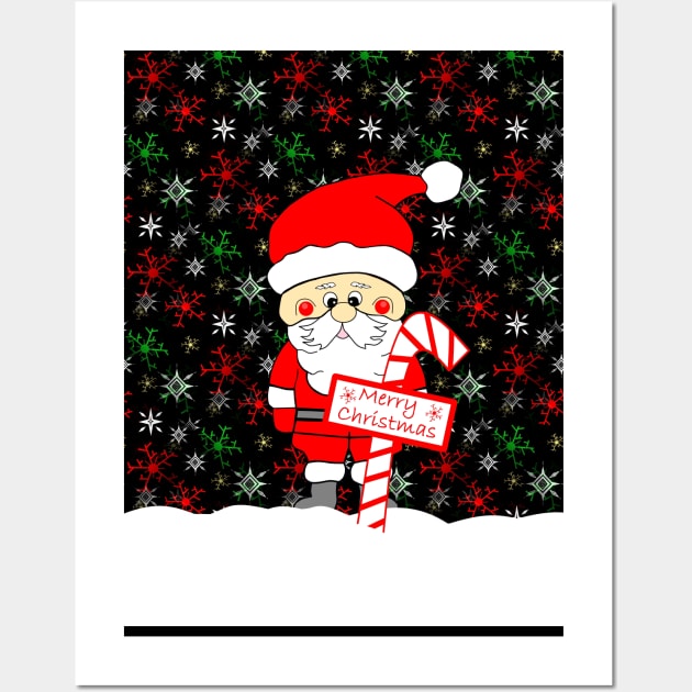 MERRY Christmas Santa Claus Wall Art by SartorisArt1